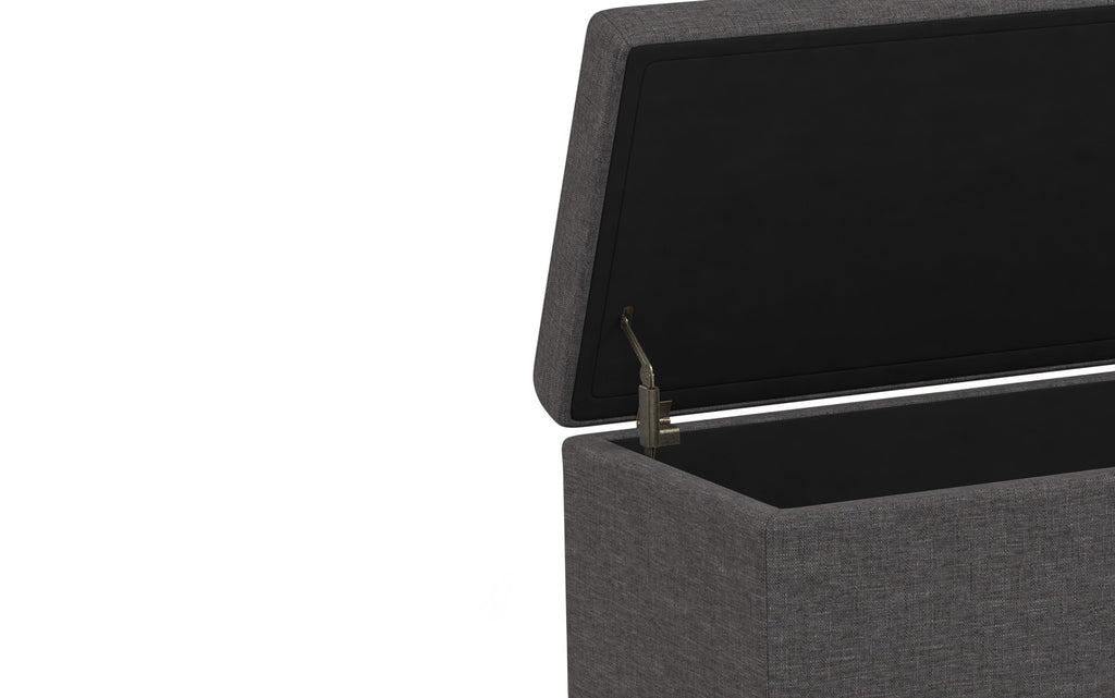 Avalon Extra Large Storage Ottoman in Linen