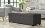 Avalon Extra Large Storage Ottoman in Linen