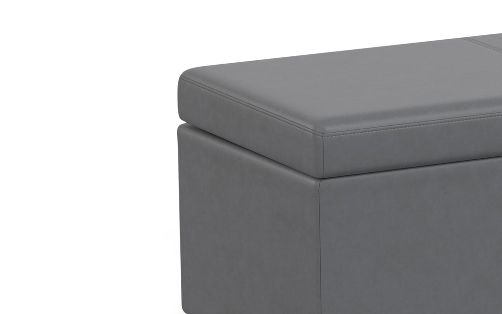 Avalon Extra Large Storage Ottoman in Vegan Leather