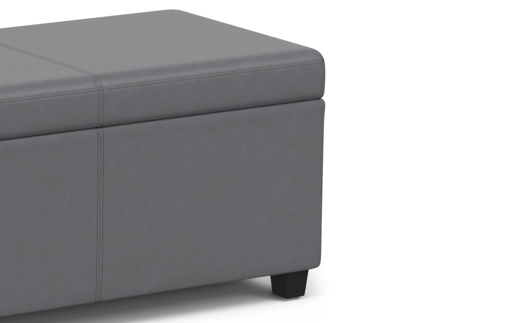 Avalon Extra Large Storage Ottoman in Vegan Leather