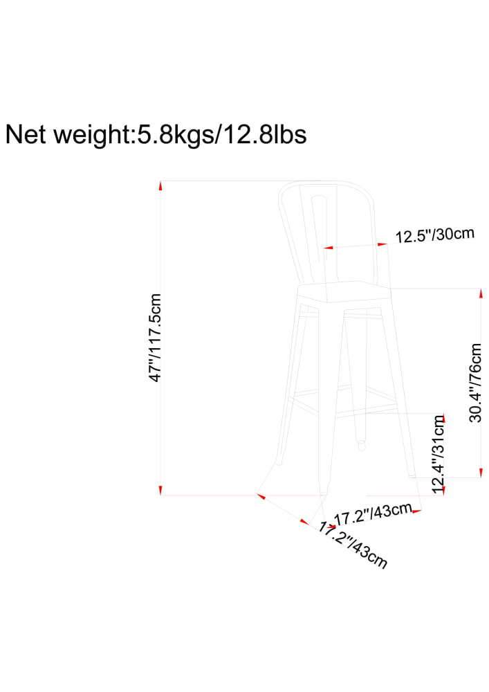 Fletcher 30 inch Metal Bar Stool (Set of 2)