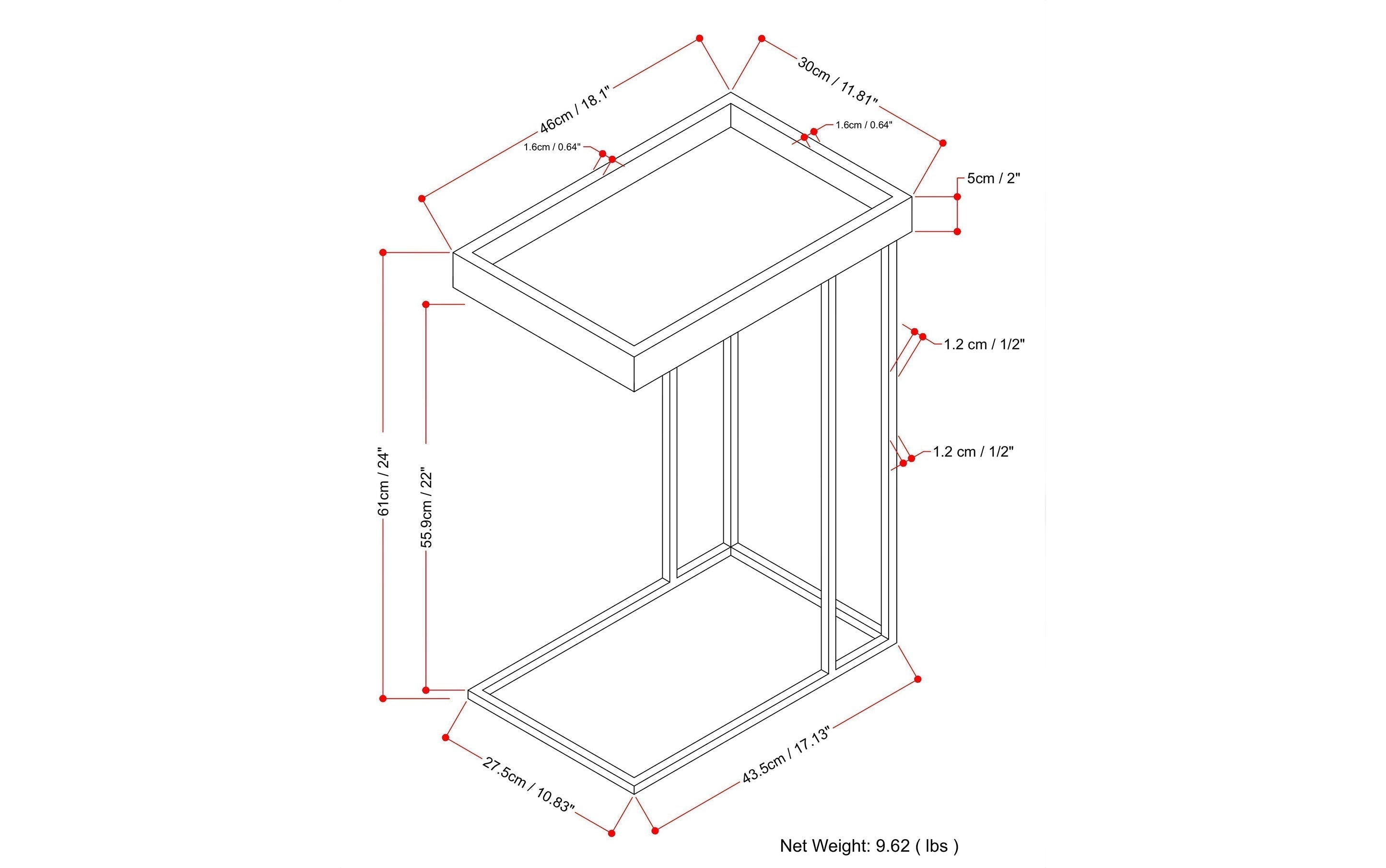 Gallagher C Side Table in Mango