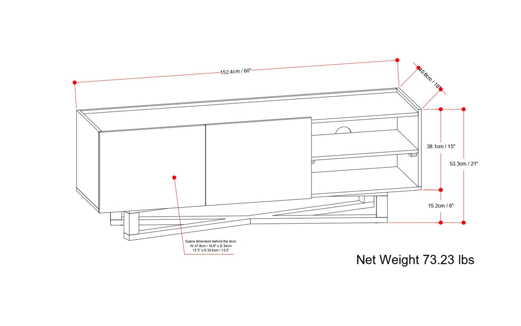 Harrow TV Media Stand in Mango Wood