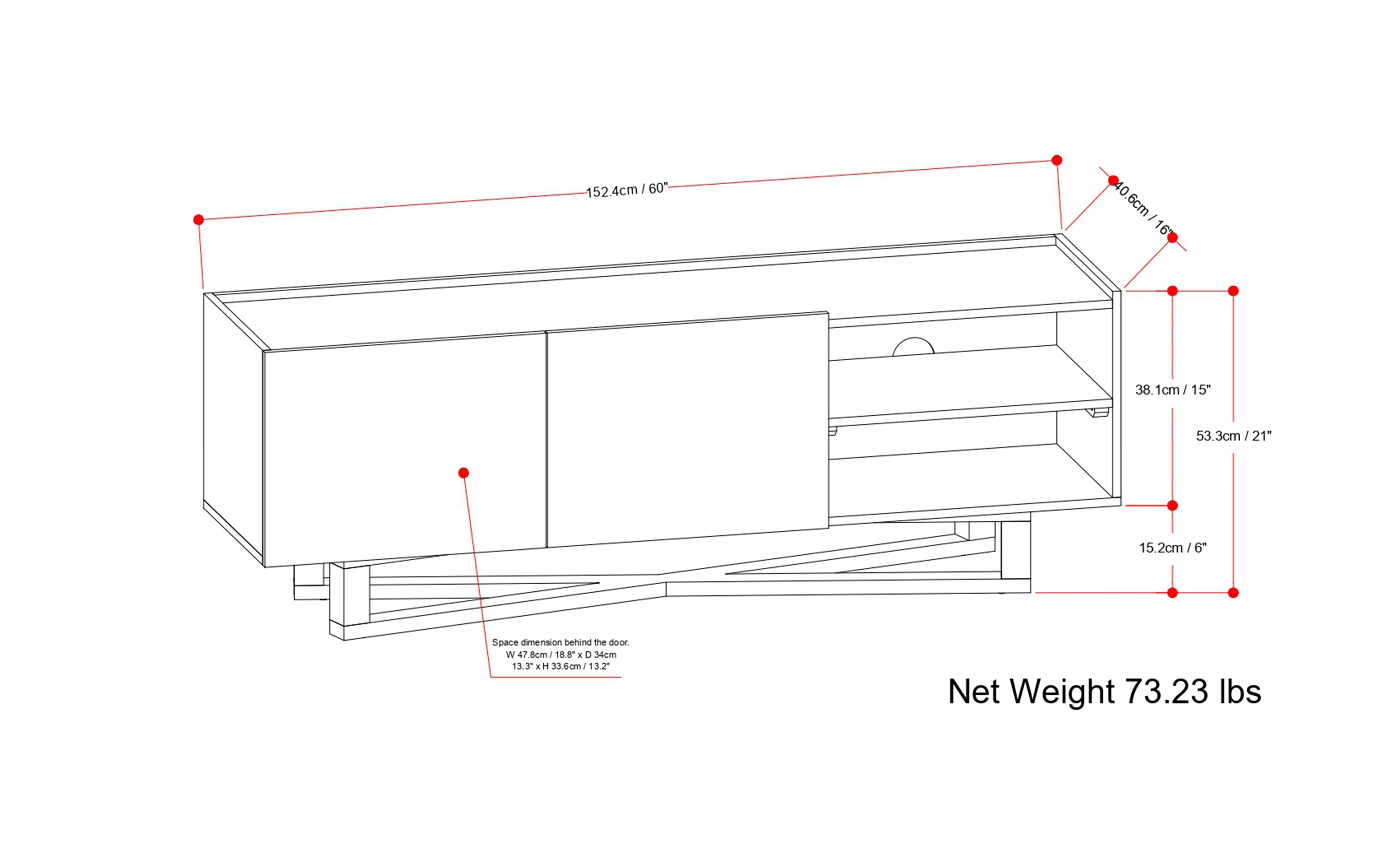 Harrow TV Media Stand in Mango Wood