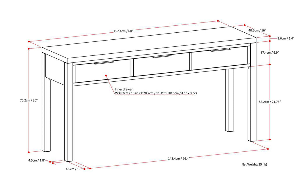 Hollander Wide Console Table