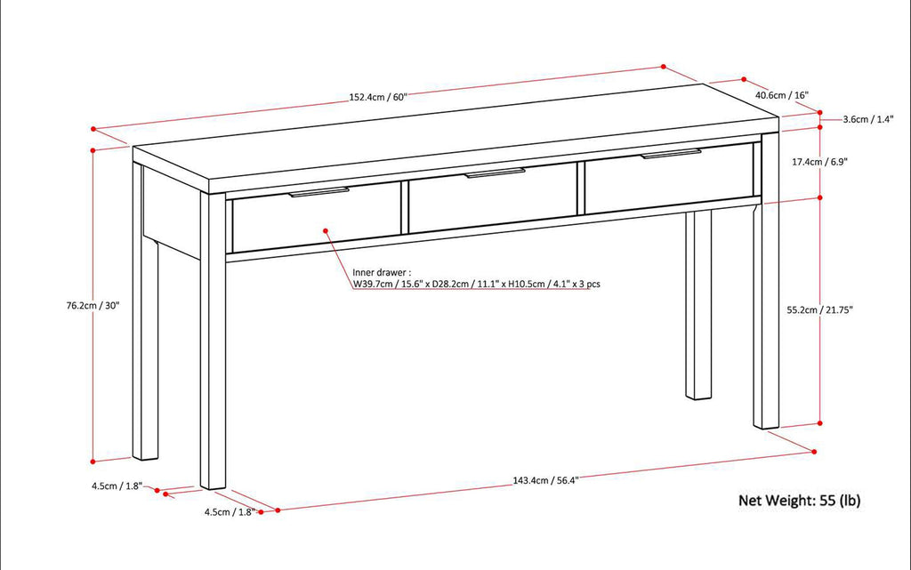 Hollander Wide Console Table