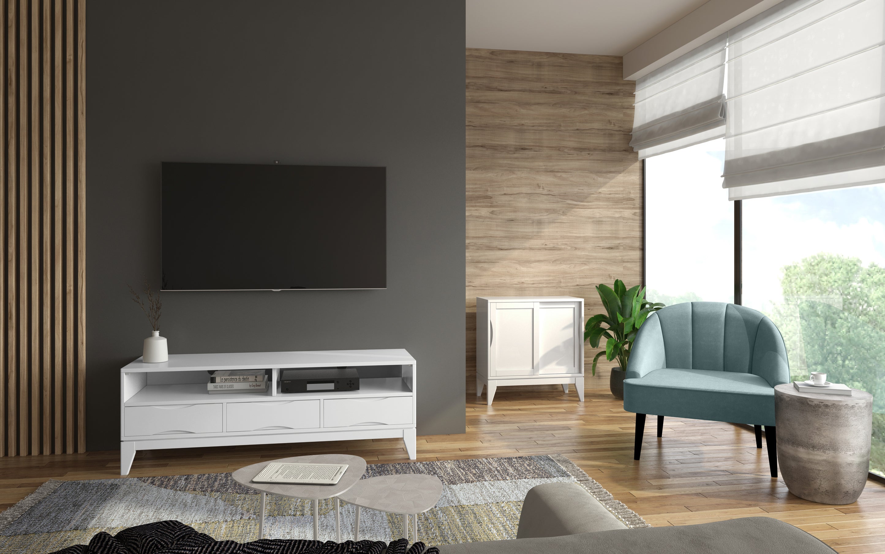 Harper TV Stand in White
