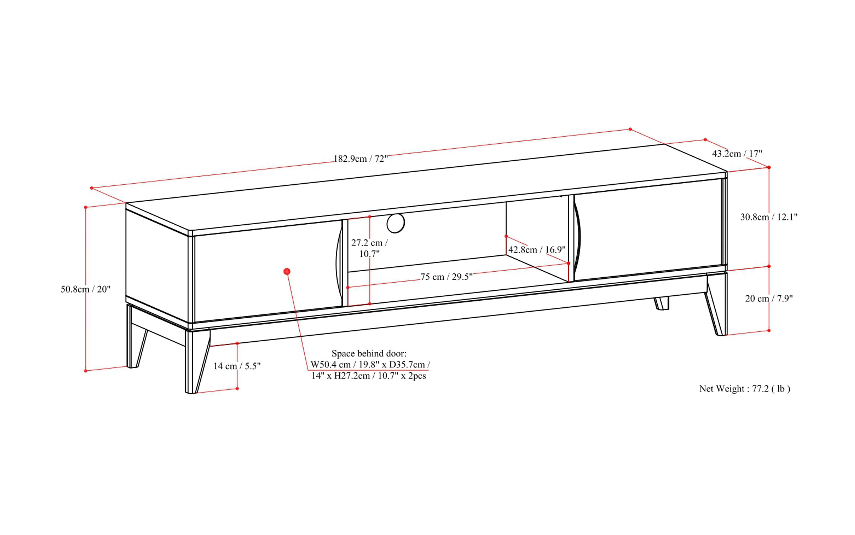 Harper 72 inch Low TV Media Stand