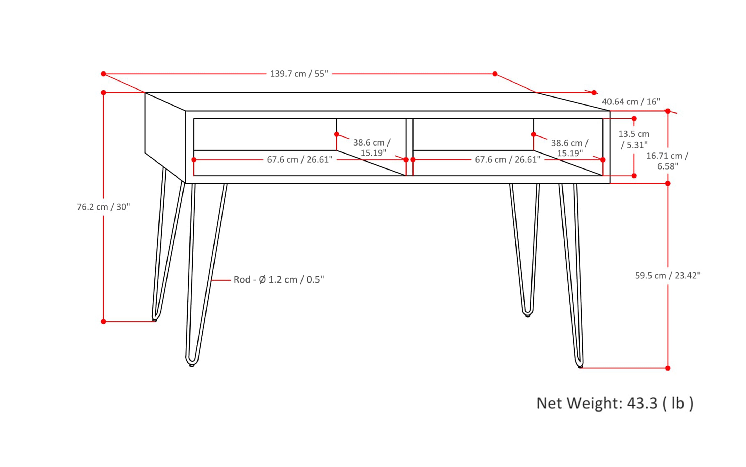 Hunter Console Sofa Table in Mango