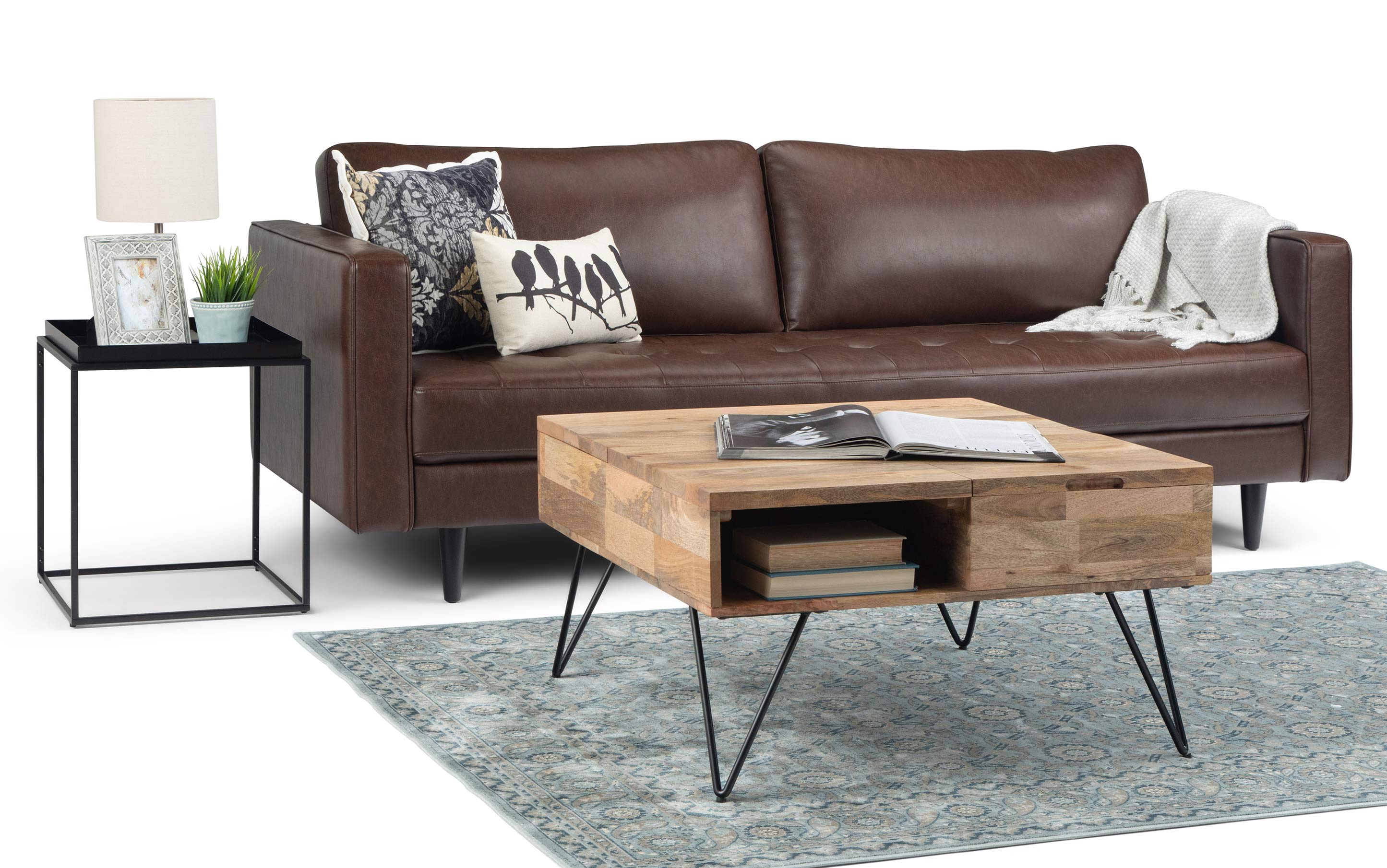 Hunter Lift Top Square Coffee Table in Mango