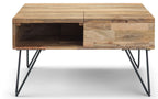 Hunter Lift Top Square Coffee Table in Mango
