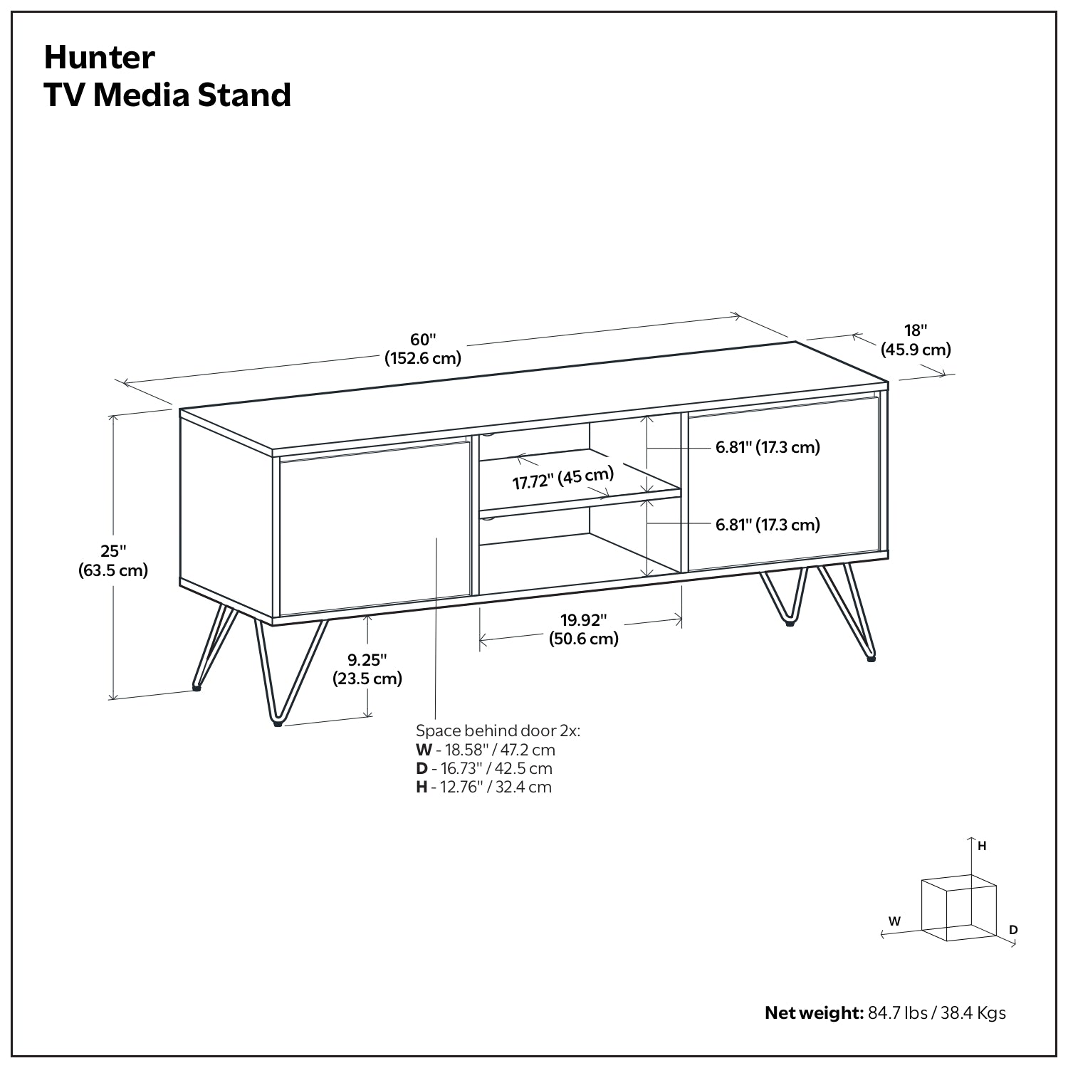 Hunter TV Media Stand in Oak