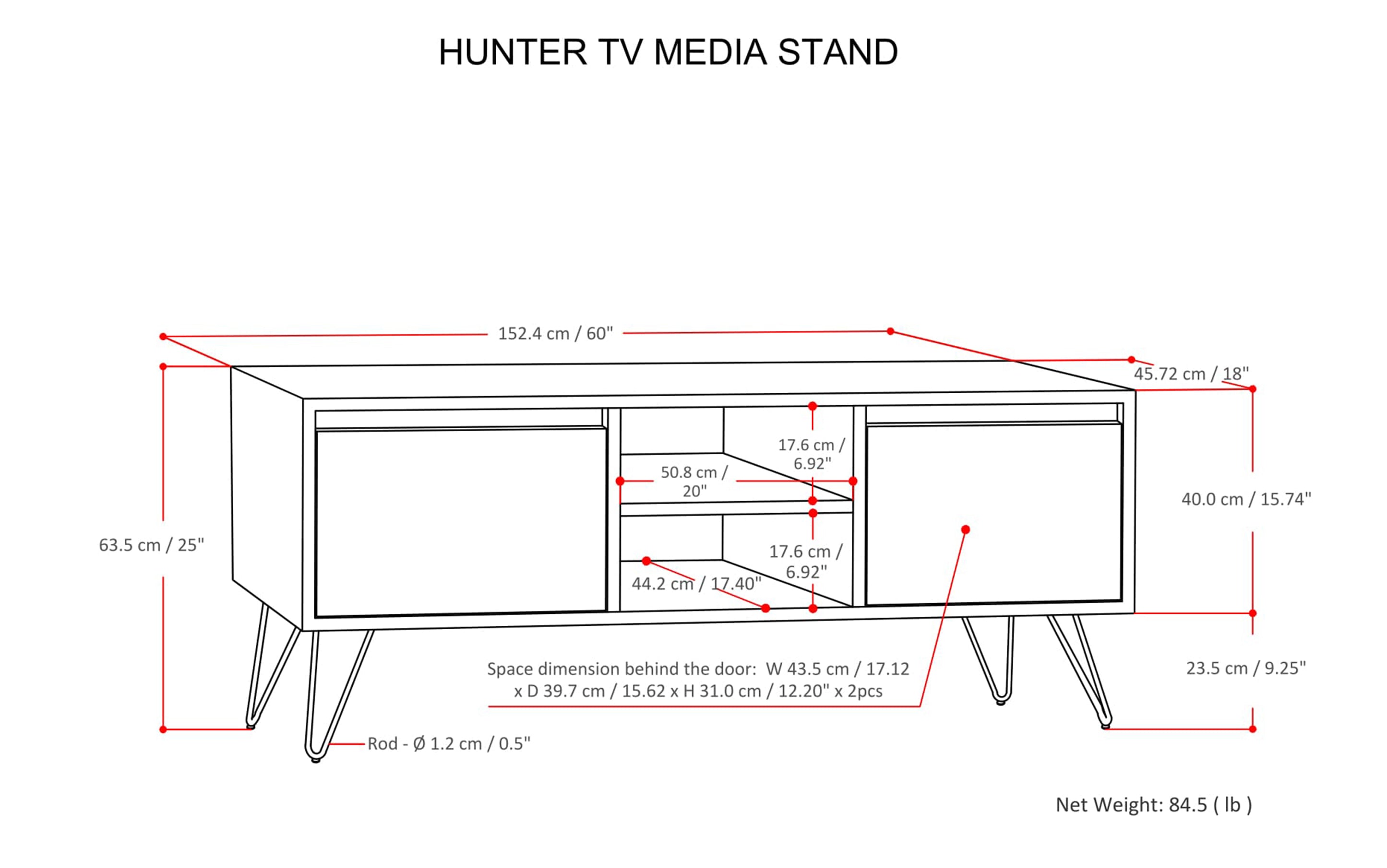 Hunter TV Media Stand in Mango