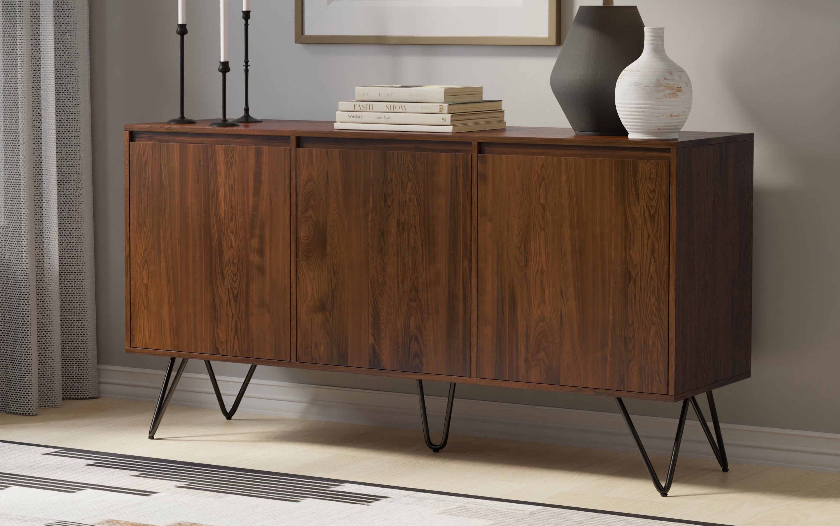 Hunter 3 Door Sideboard Buffet in Walnut