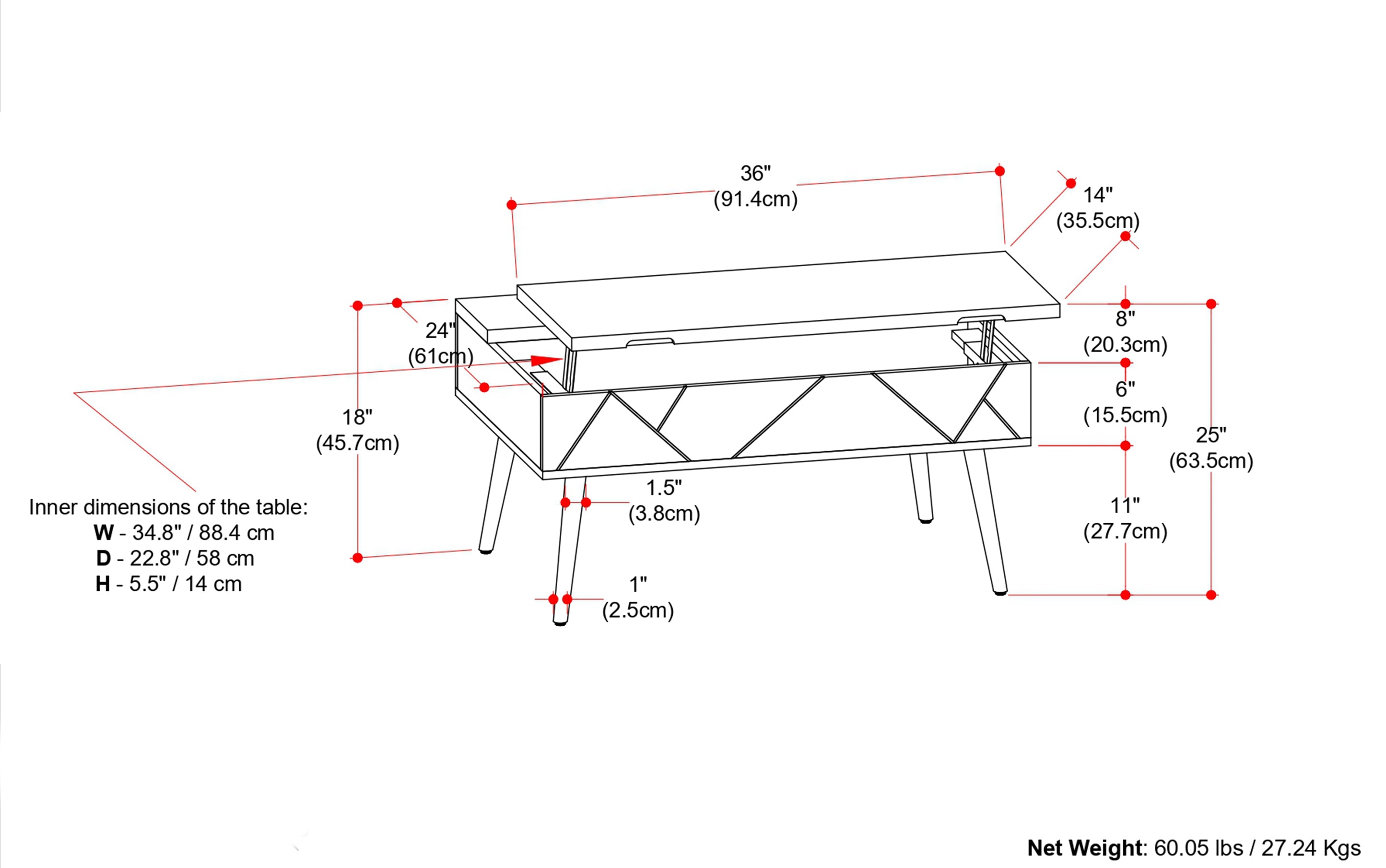 Jager Lift Top Coffee Table