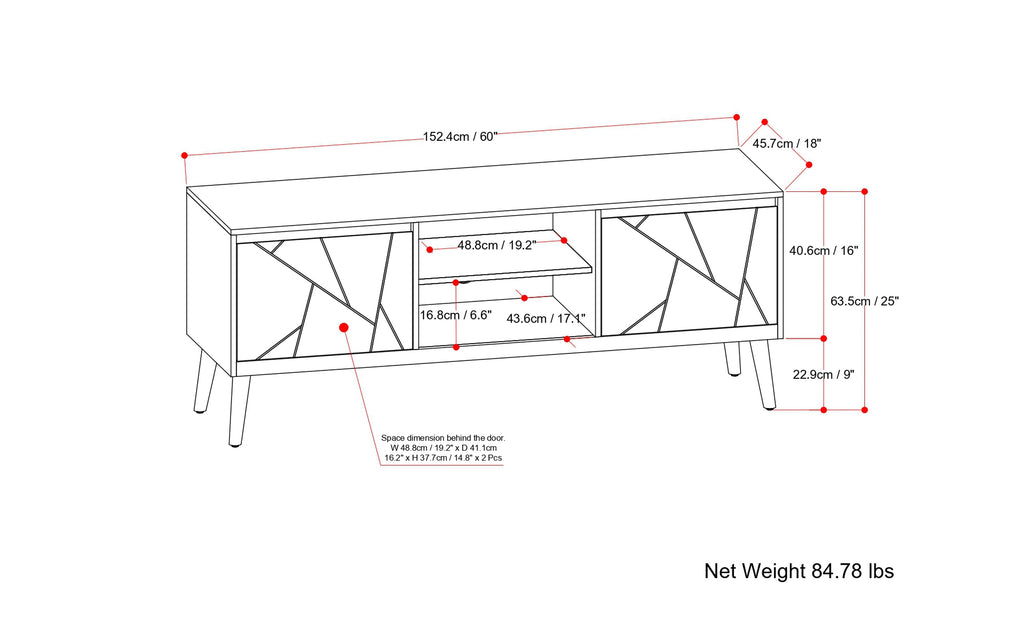 Jager TV Media Stand in Mango
