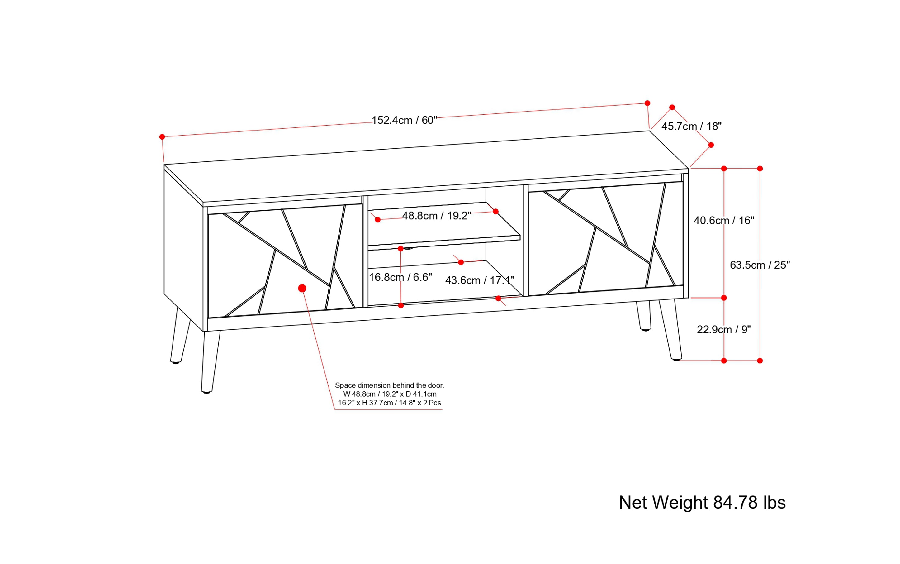 Jager TV Media Stand in Mango
