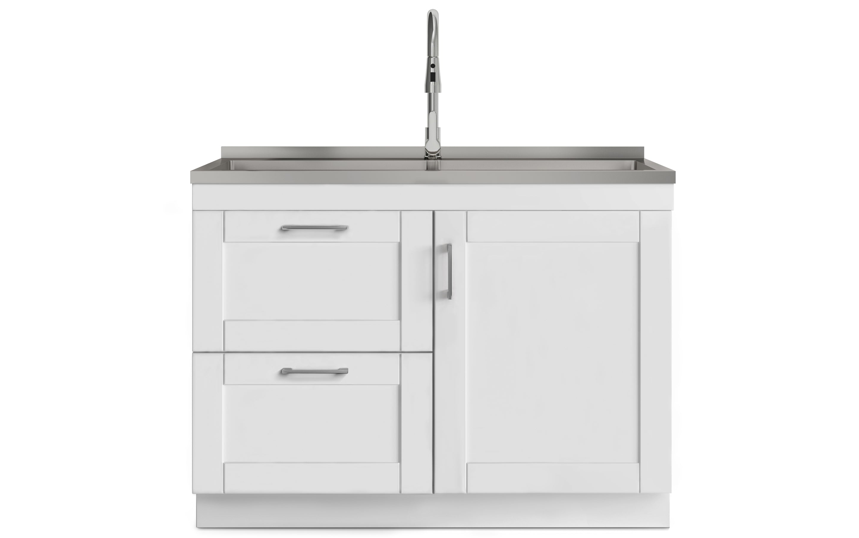 Modern Wide Shaker All-In-One 46 inch Laundry Utility Sink and Cabinet