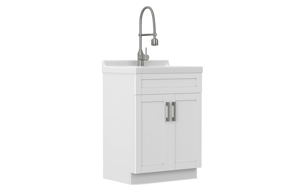 Hennessy All-In-One Deluxe 24-inch Laundry Utility Sink and Cabinet with ABS Sink