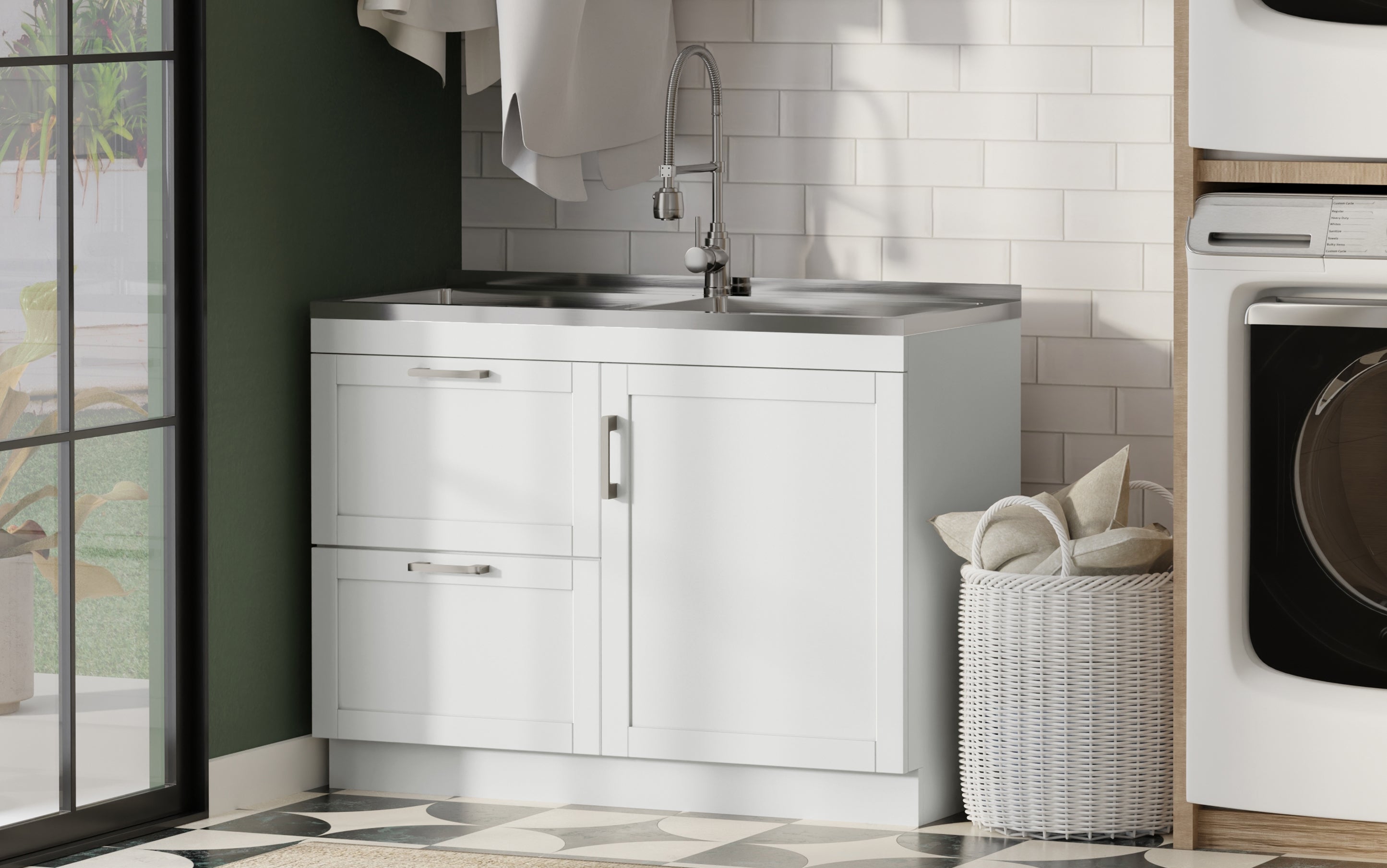 Hennessy All-In-One 46-inch Laundry Utility Sink and Cabinet