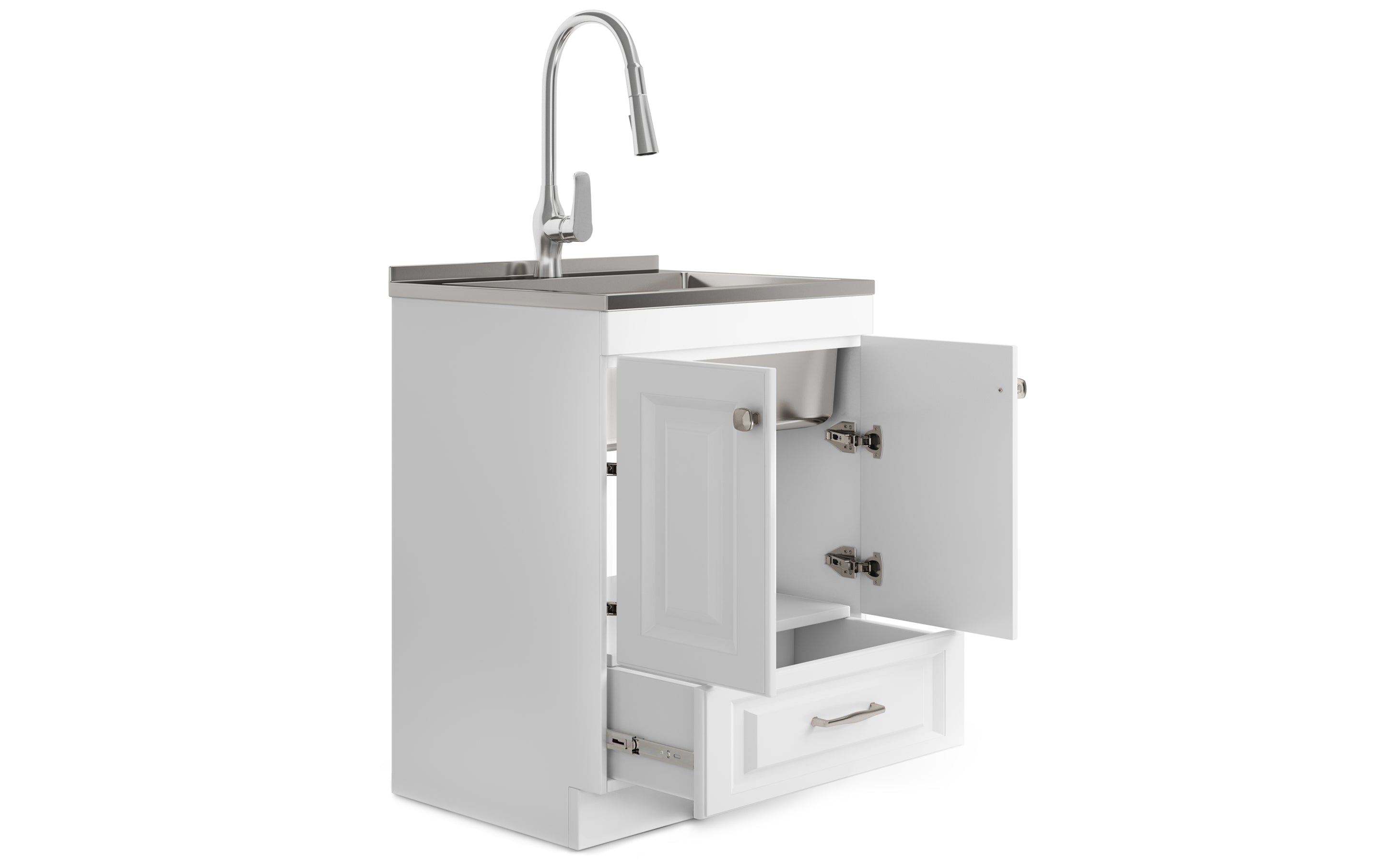 Lawrence All-In-One 28 inch Laundry Utility Sink and Cabinet