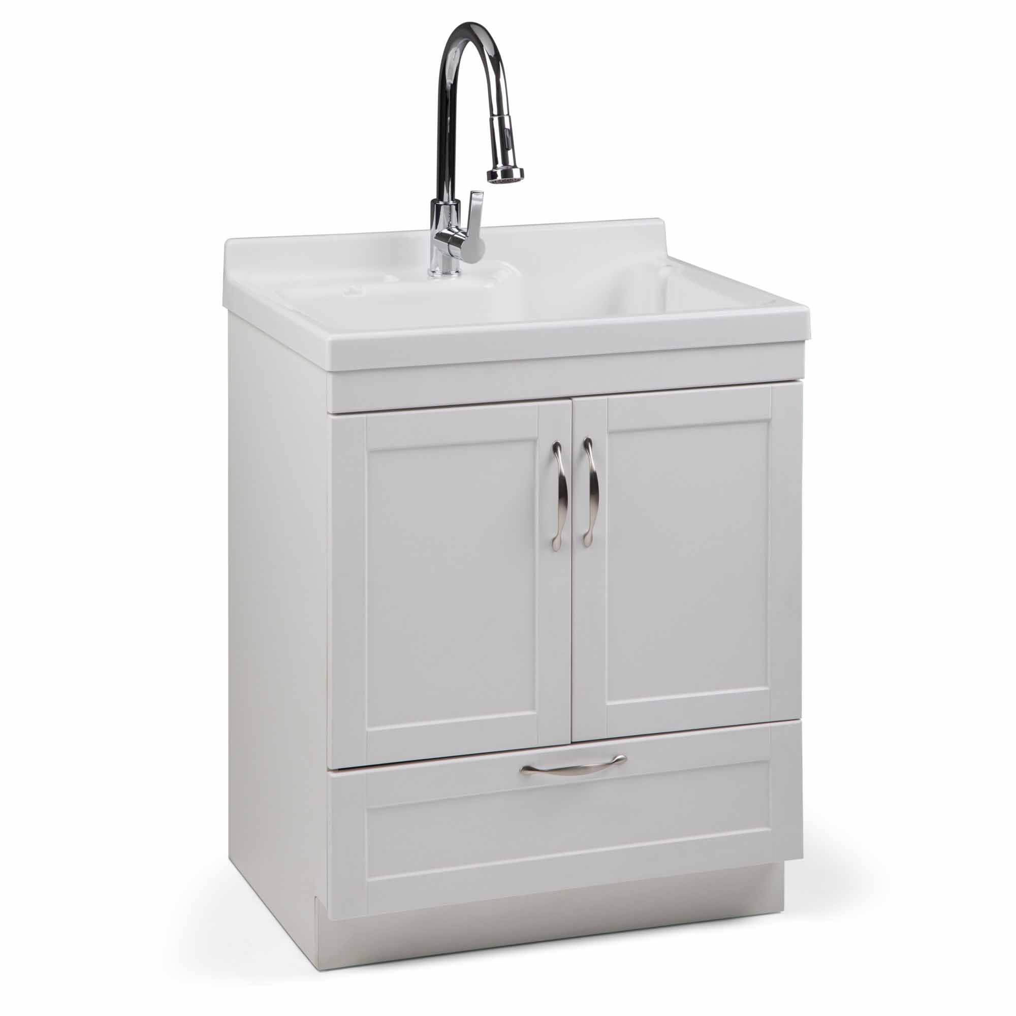Maile All-In-One 28 inch Laundry Utility Sink and Cabinet with ABS Sink