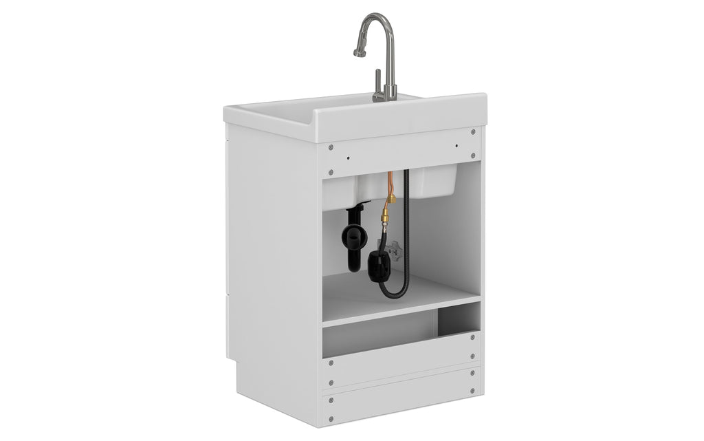 Maile All-In-One 24-inch Laundry Utility Sink and Cabinet with ABS Sink