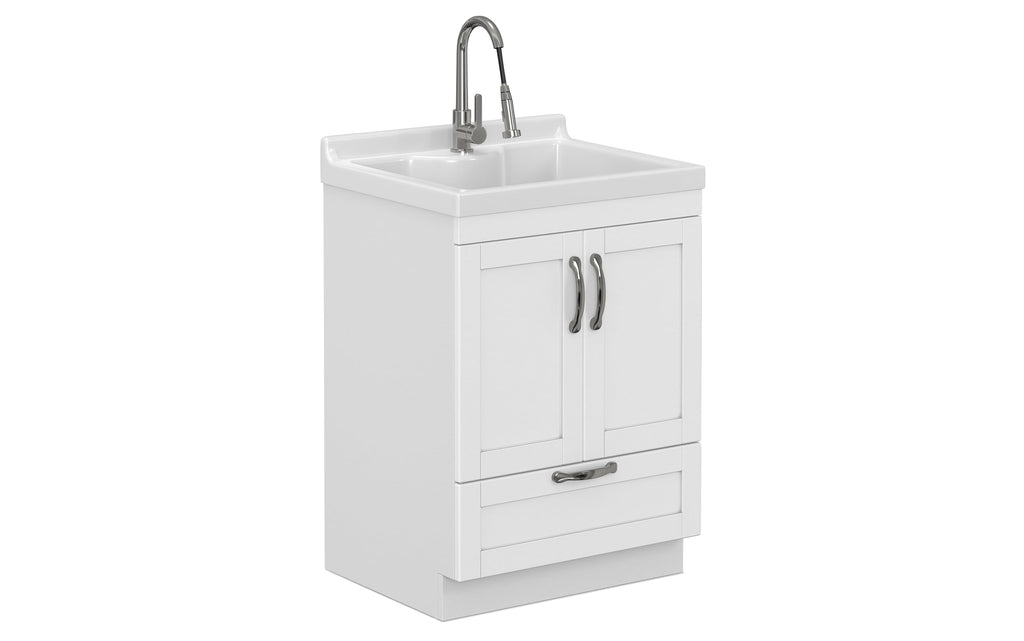 Maile All-In-One 24-inch Laundry Utility Sink and Cabinet with ABS Sink