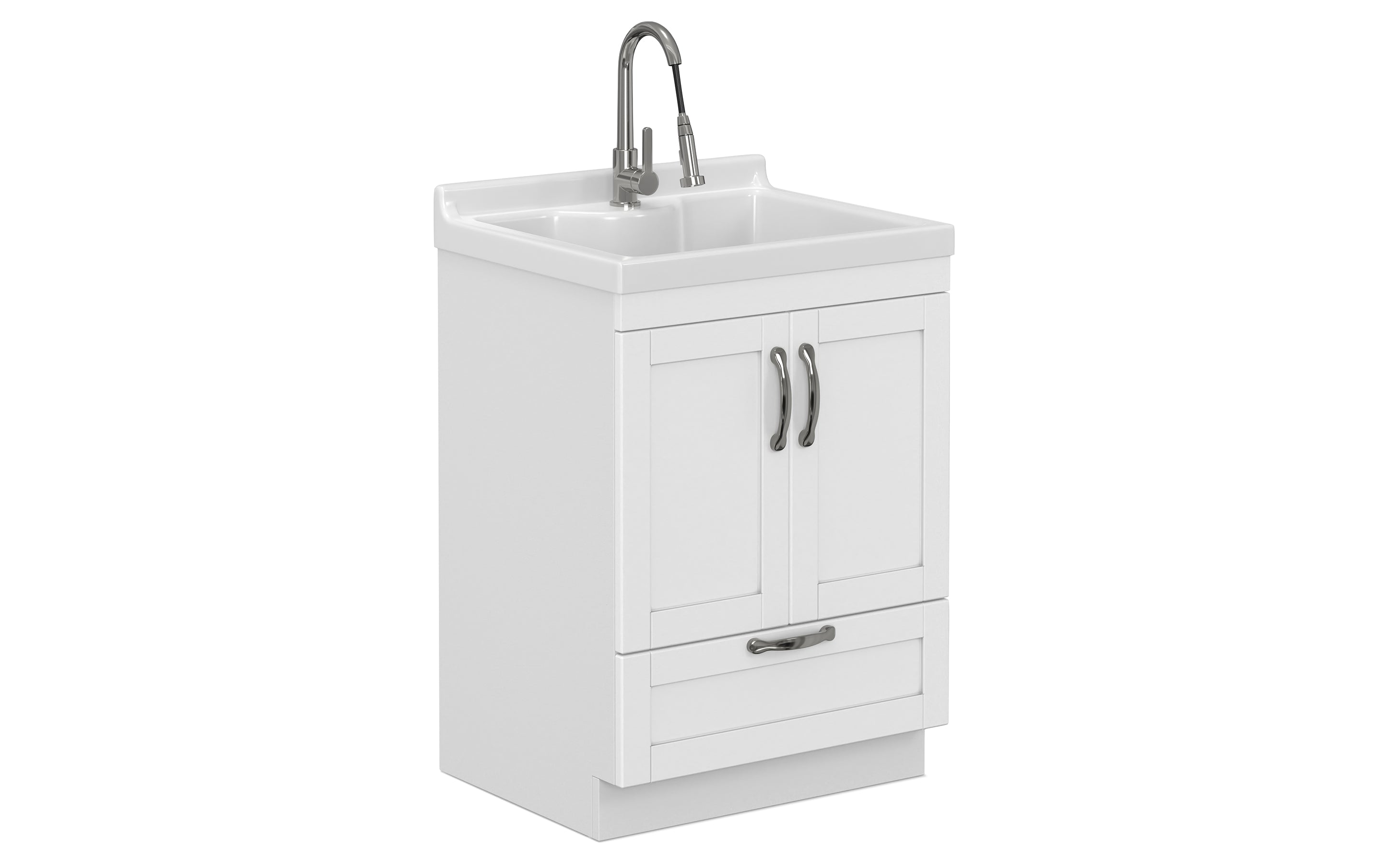 Maile All-In-One 24-inch Laundry Utility Sink and Cabinet with ABS Sink