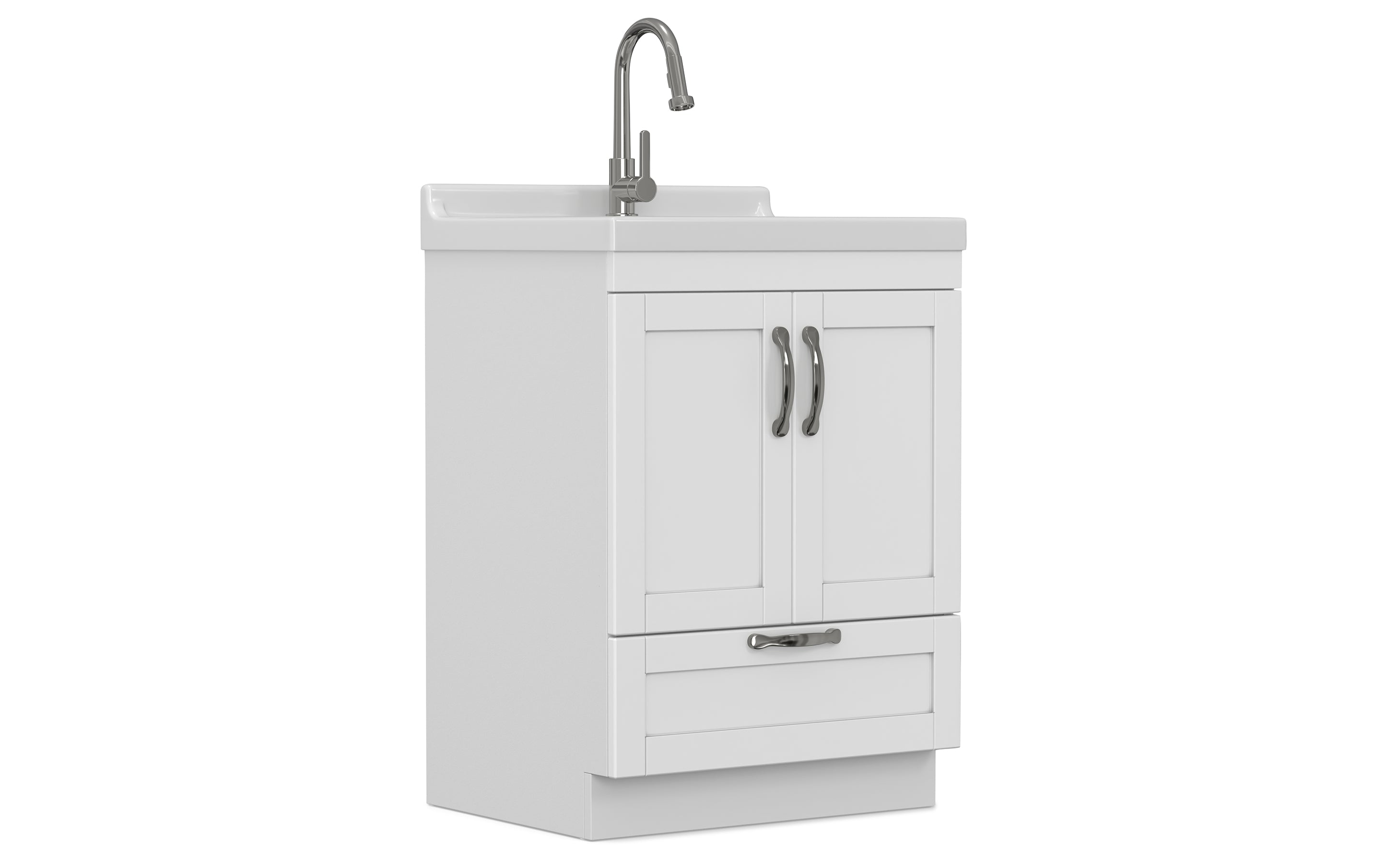 Maile All-In-One 24-inch Laundry Utility Sink and Cabinet with ABS Sink