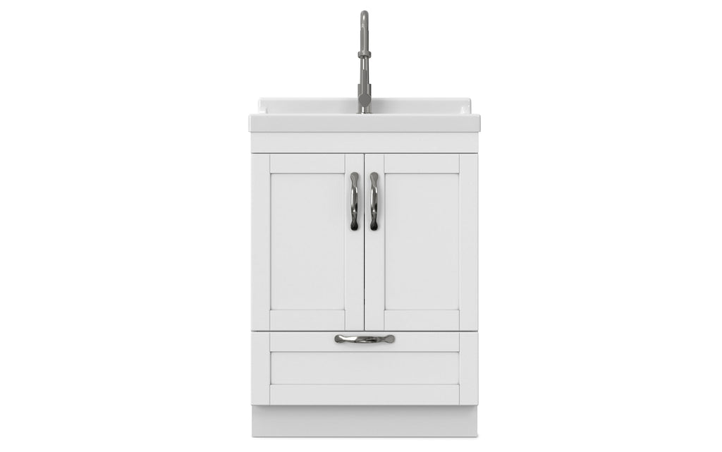 Maile All-In-One 24-inch Laundry Utility Sink and Cabinet with ABS Sink