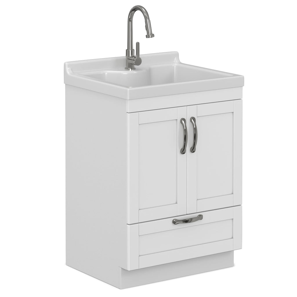 Maile All-In-One 24-inch Laundry Utility Sink and Cabinet with ABS Sink