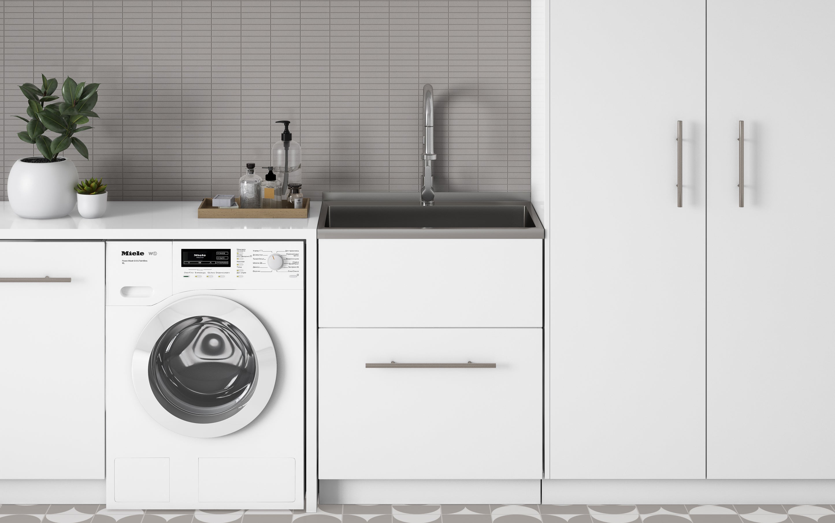 Metro All-In-One 28 inch Laundry Utility Sink and Cabinet