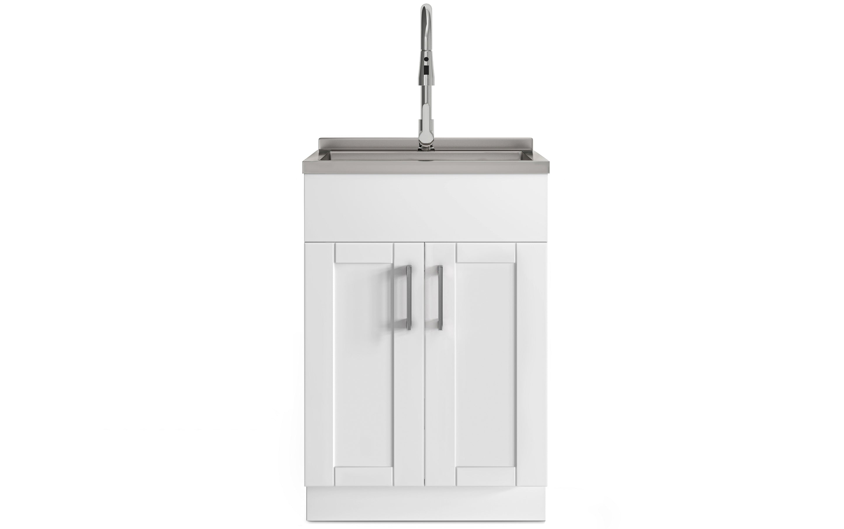Modern Wide Shaker All-In-One 24-inch Laundry Utility Sink and Cabinet