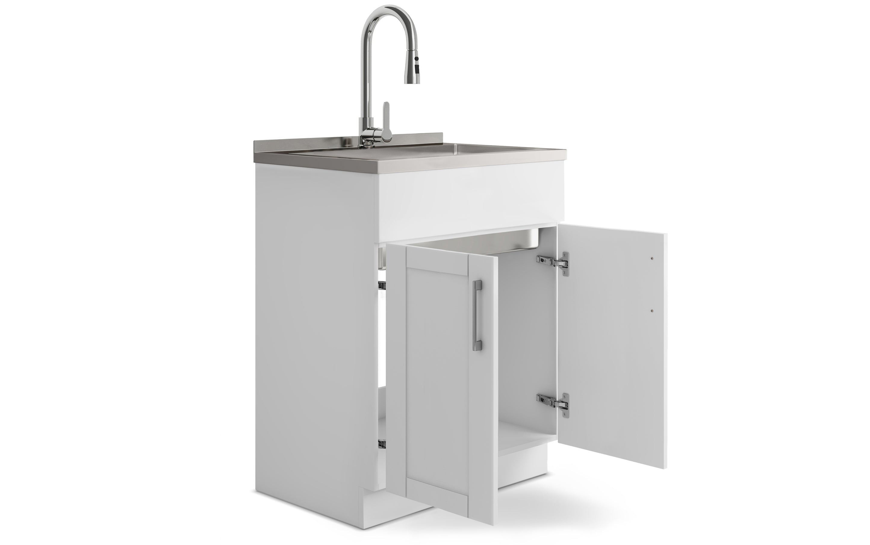 Modern Wide Shaker All-In-One 28-inch Laundry Utility Sink and Cabinet