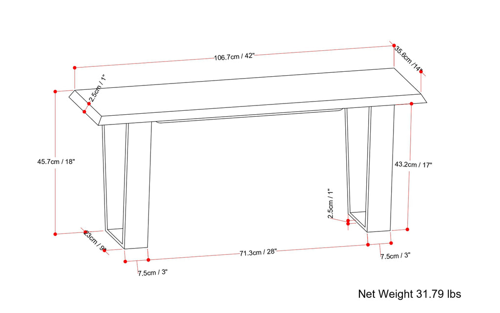 Lewis Bench in Acacia