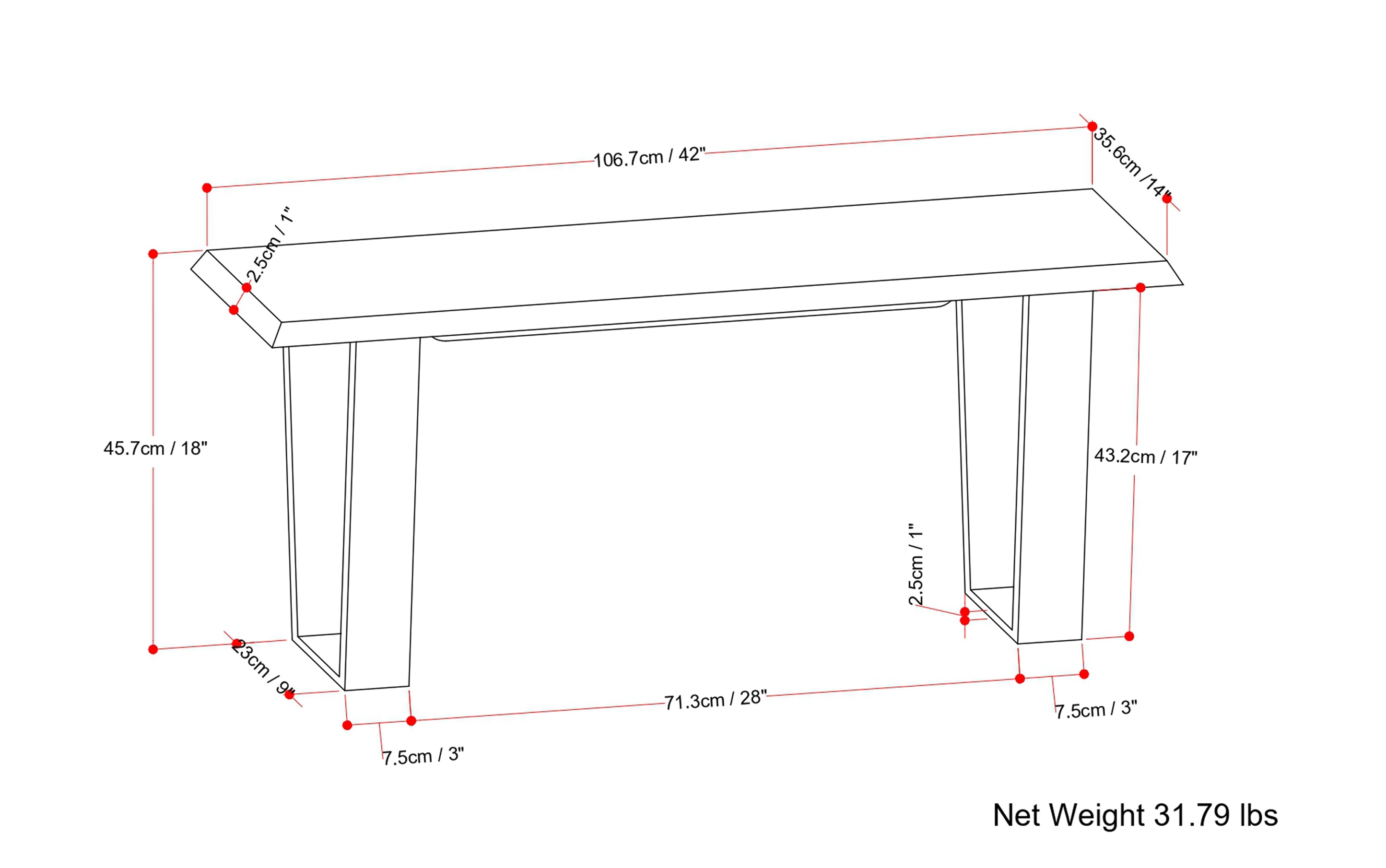 Lewis Bench in Acacia