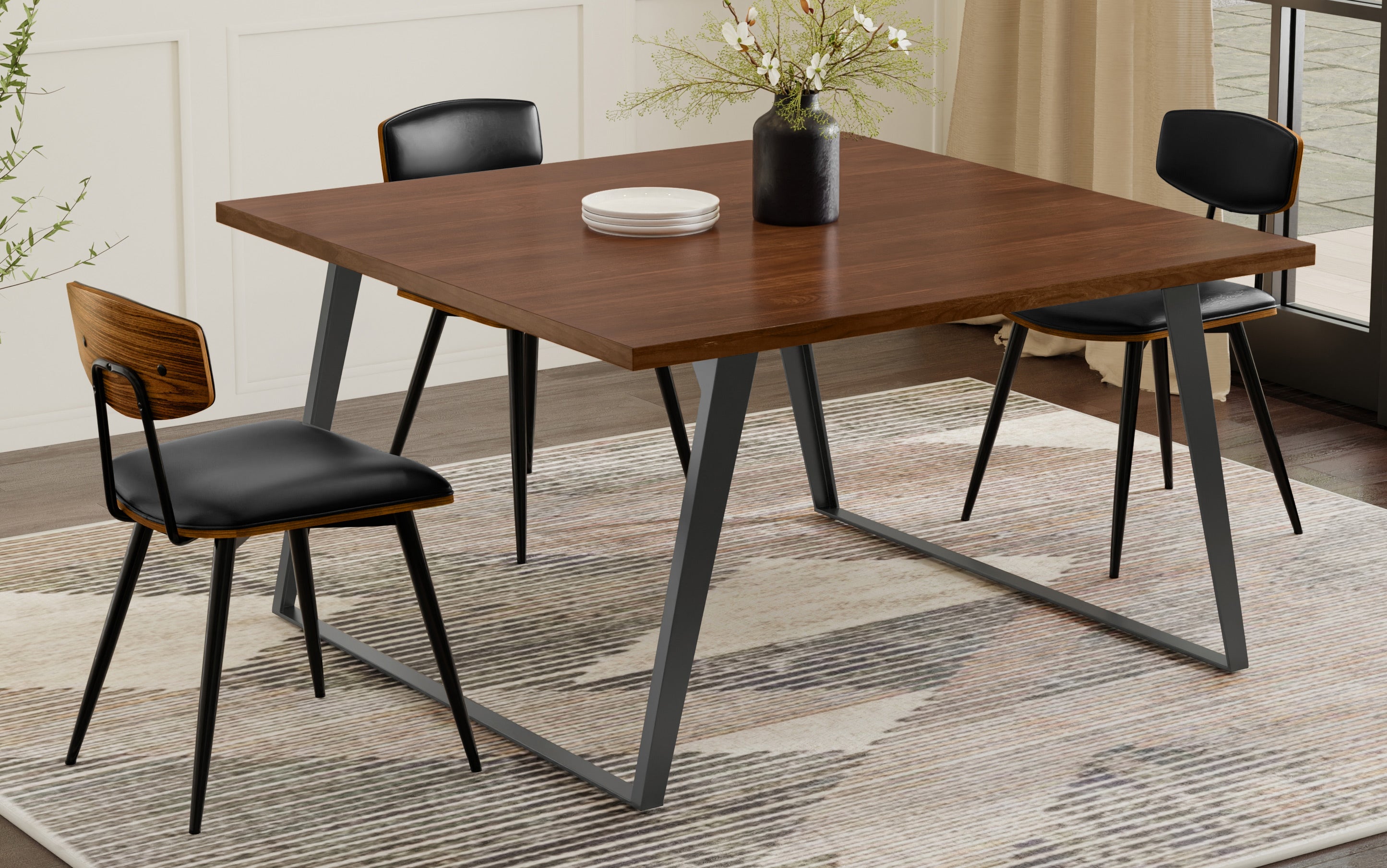 Lowry Square Dining Table in Walnut