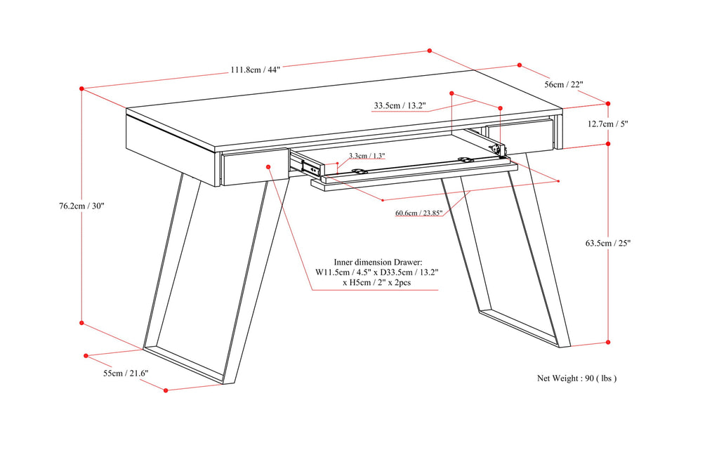 Lowry Small Desk in Acacia