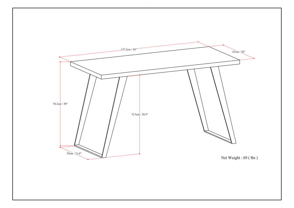 Lowry Flat Top Desk in Acacia