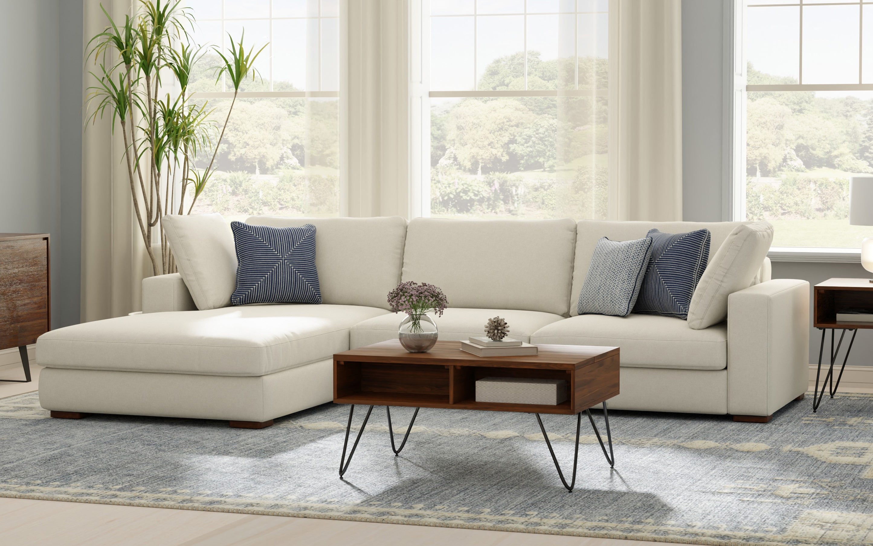 Charlie Deep Seater Left Sectional Sofa