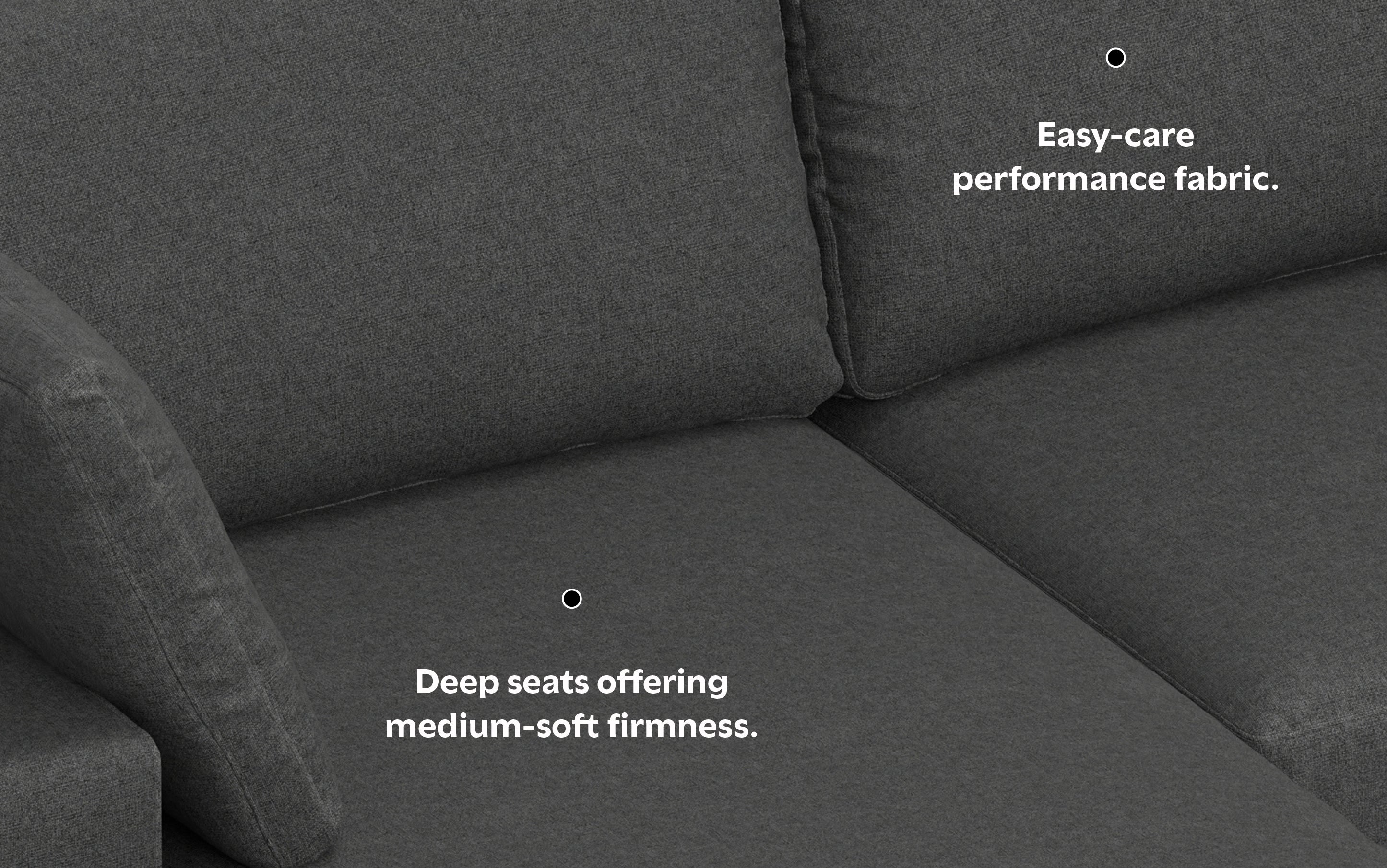 Charlie Deep Seater Left Sectional Sofa