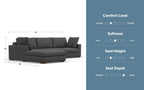 Charlie Deep Seater Left Sectional Sofa