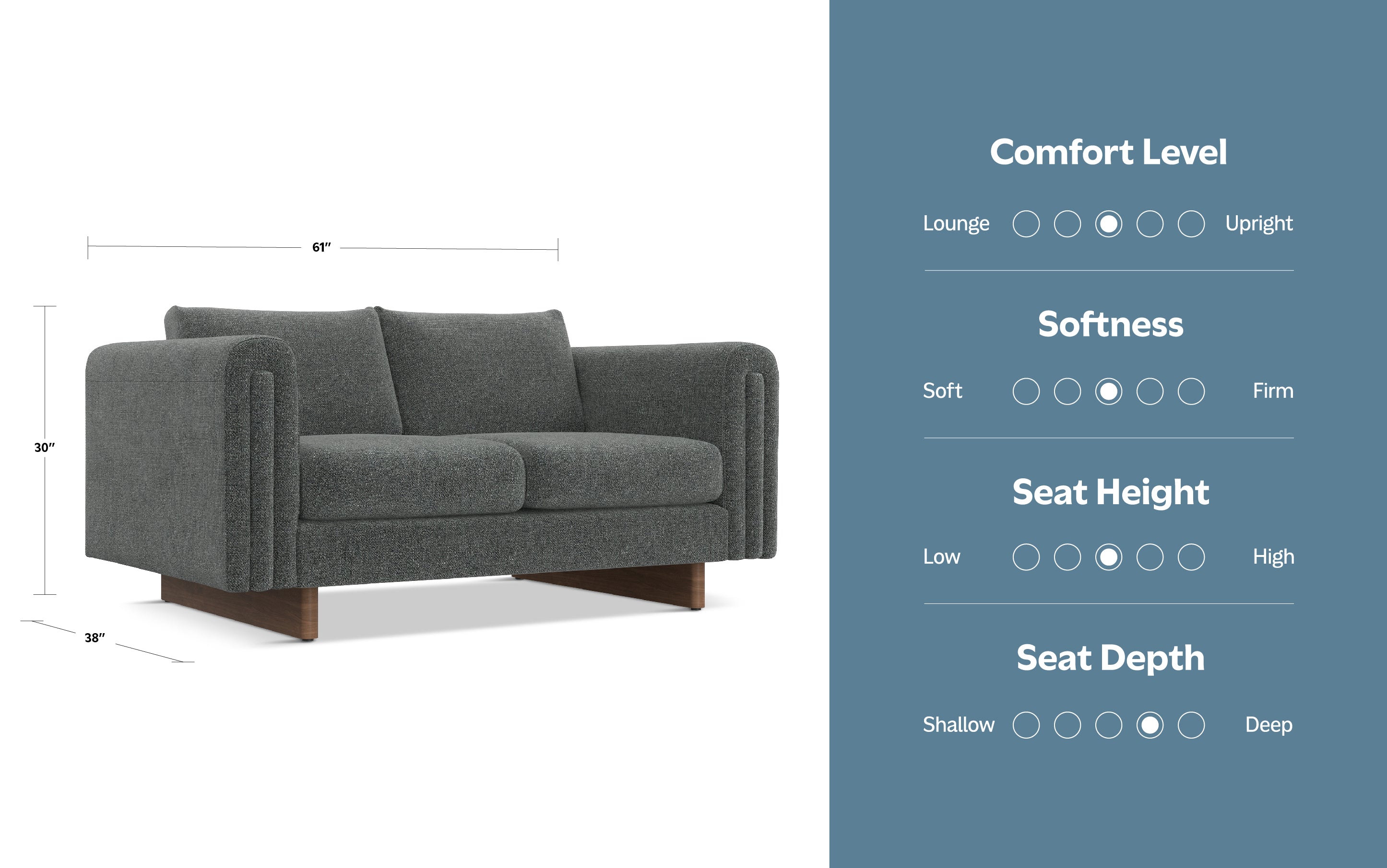 Jones 61 inch Loveseat in Performance Fabric