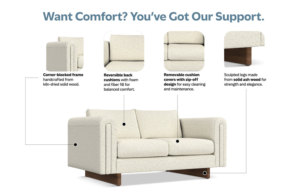 Jones 61 inch Loveseat in Performance Fabric