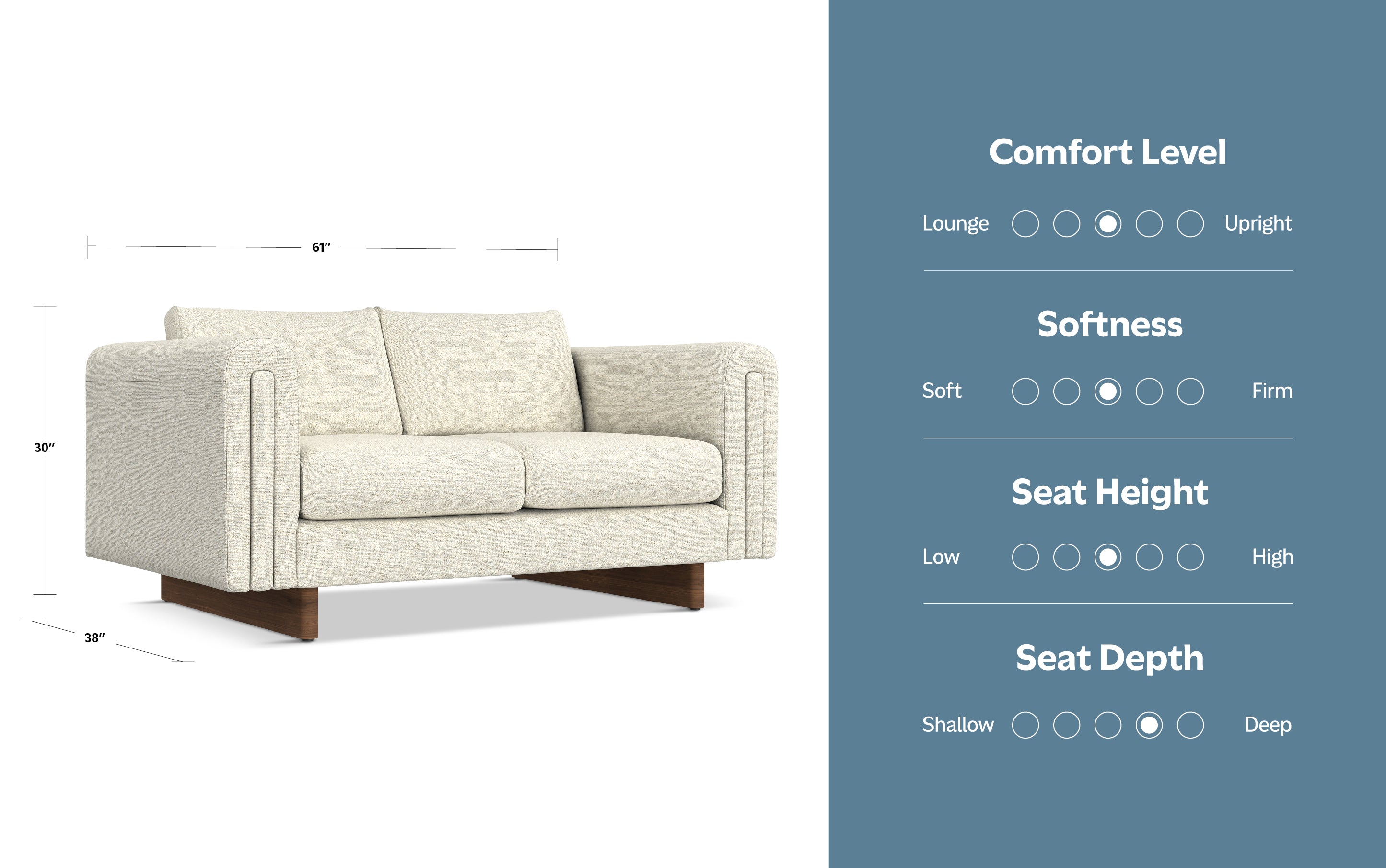 Jones 61 inch Loveseat in Performance Fabric