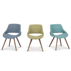 Malden Bentwood Dining Chair in Linen Style Fabric