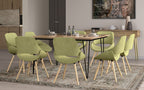 Malden Bentwood Dining Chair in Linen Style Fabric