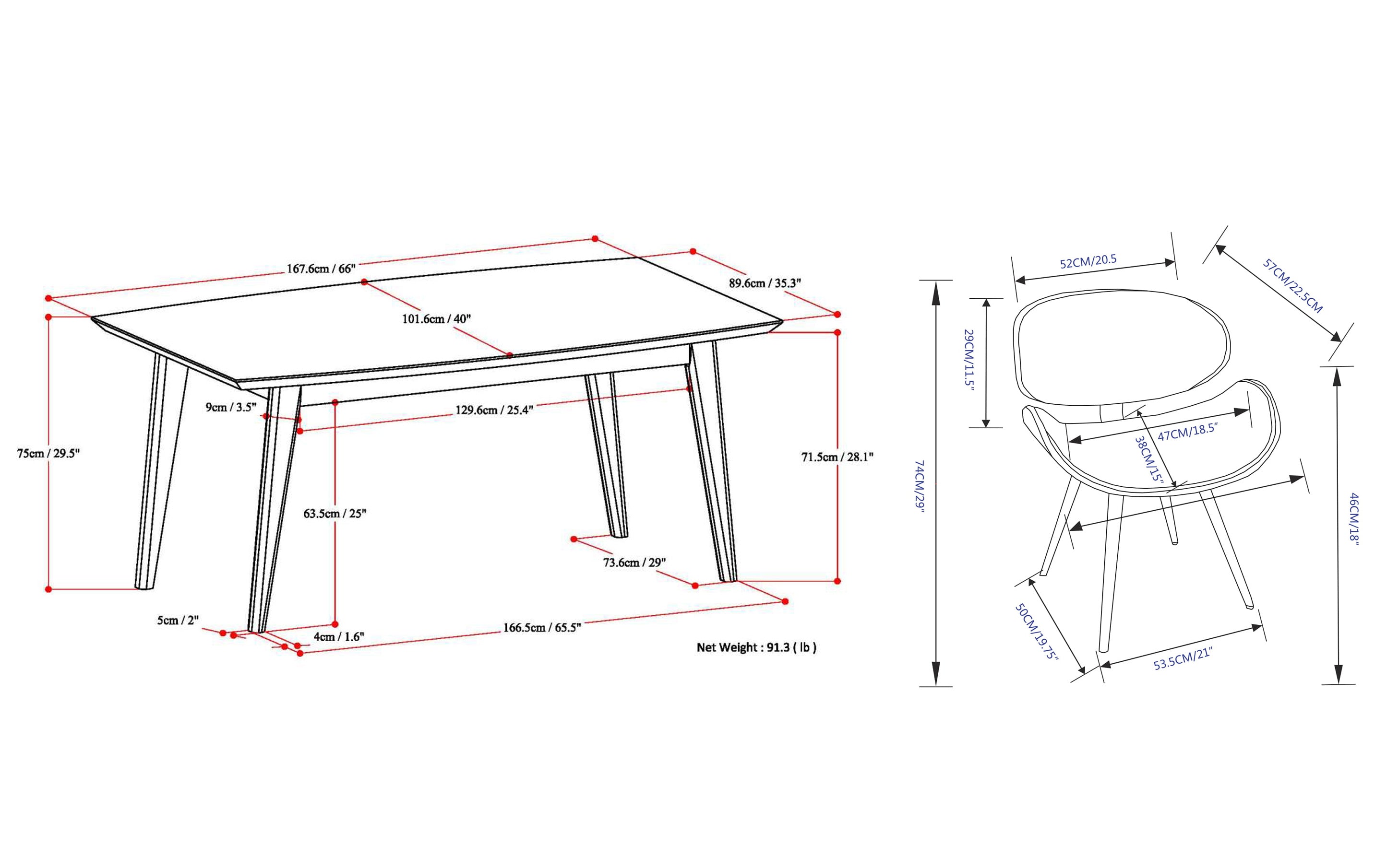 Marana / Draper 5-Piece Dining Set