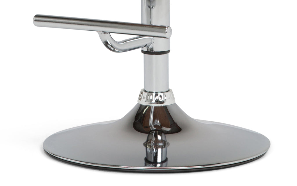 Marana Bentwood Adjustable Swivel Bar Stool in Vegan Leather